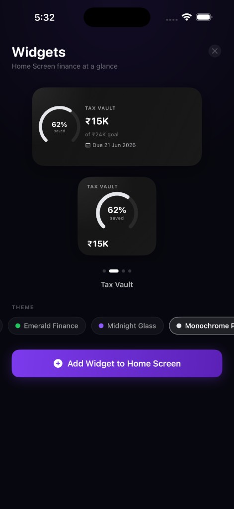 Saflo iOS widgets
